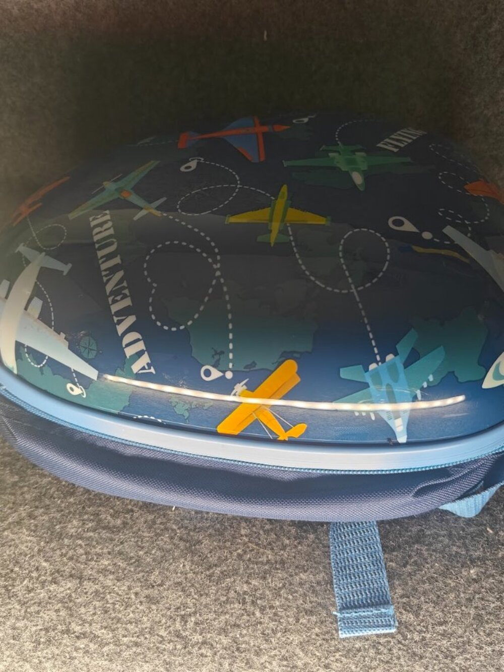 Travelers Club Kids Hard Shell Airplane Backpack Blue Preowned